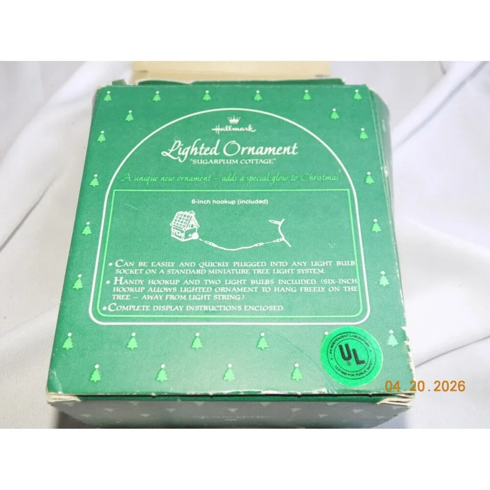 Vintage Sugar Plum Cottage Hallmark Christmas Ornament Sugared Gumdrop 1984